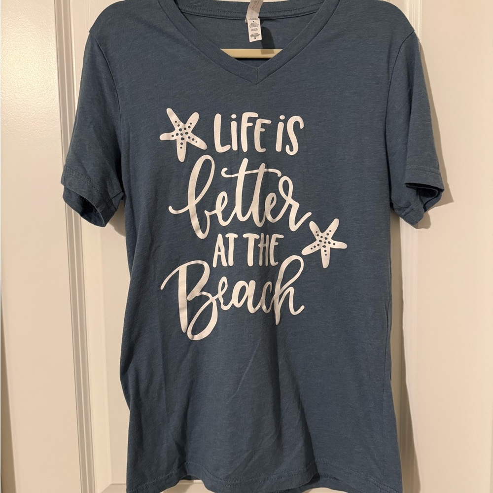 Bella Canvas Heather Blue V-Neck Tee